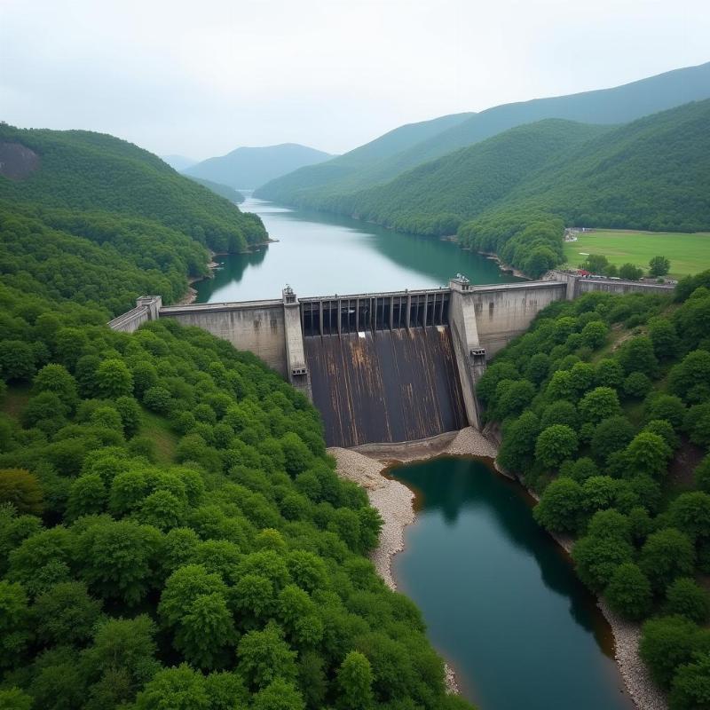 Màng chống thấm HDPE được ứng dụng thi công cho các công trình thủy lợi như đập tràn xả, giúp ngăn chặn tình trạng thấm nước hiệu quả và đảm bảo tuổi thọ công trình